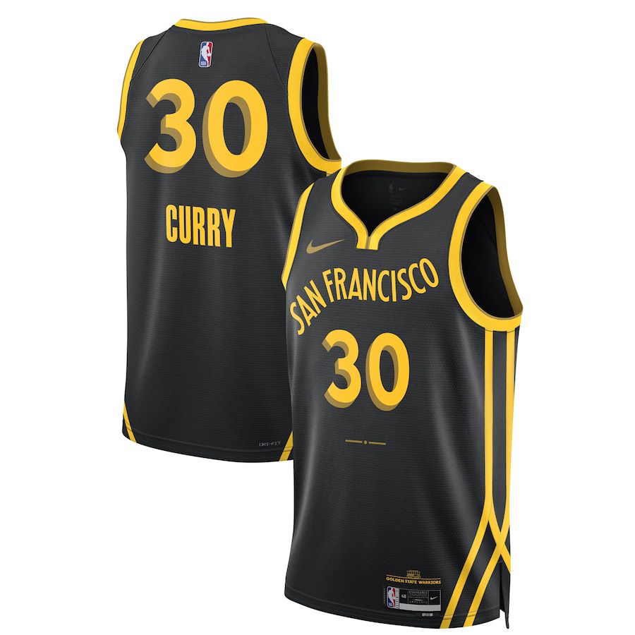 Men Golden State Warriors #30 Stephen Curry Nike Black City Edition 2023-24 Swingman NBA Jersey->denver nuggets->NBA Jersey